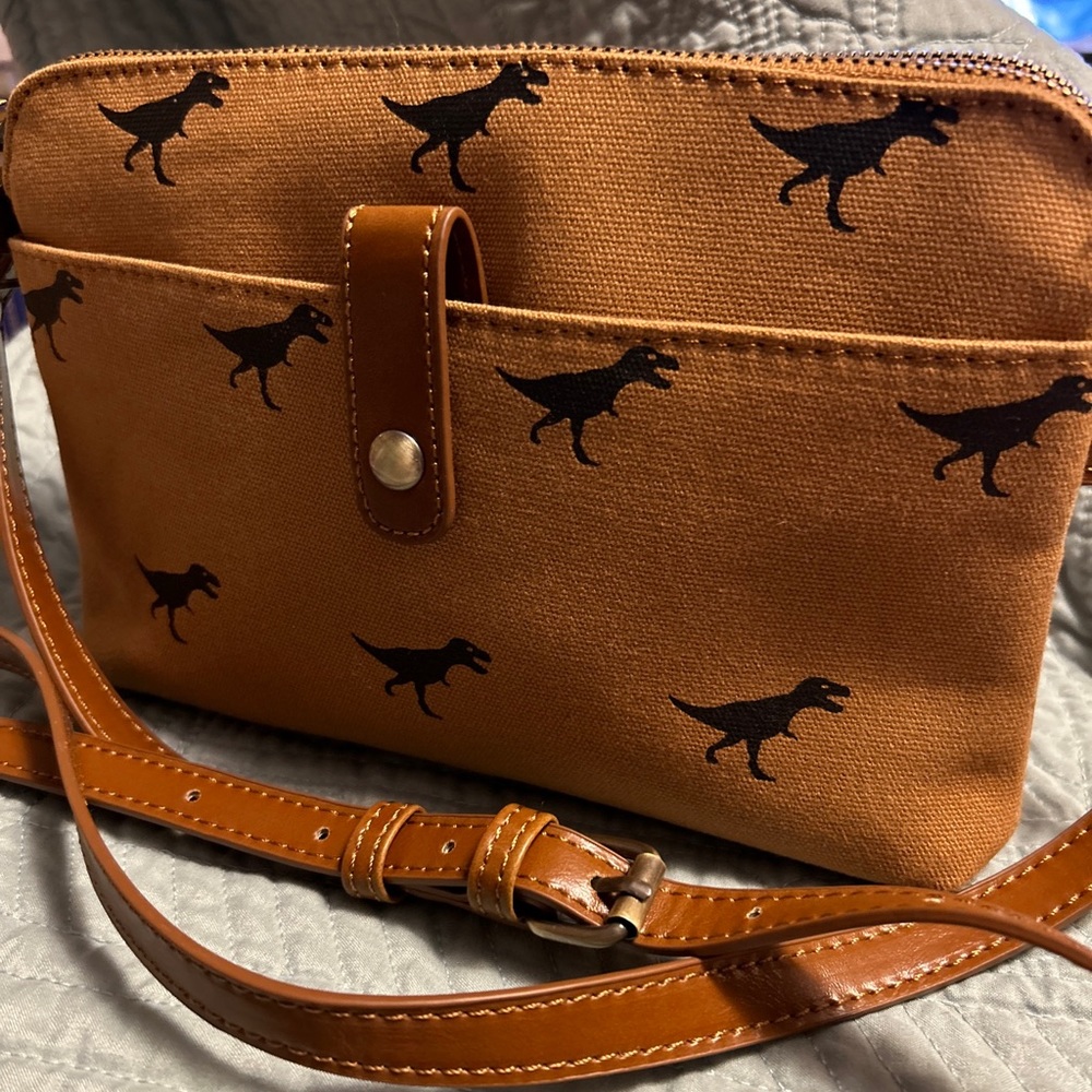 DINOSAUR Crossbody Bag Tan/Black T-REX
